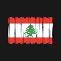 vecteur de brosse drapeau liban. conception de vecteur de brosse drapeau national