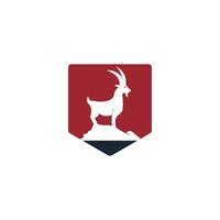 conception de modèle de logo simple de chèvre. création de logo vectoriel de chèvre de montagne.