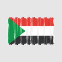 vecteur de brosse drapeau soudan. conception de vecteur de brosse drapeau national