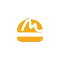 création de logo vectoriel lettre m burger. logo du café burger.