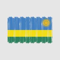 vecteur de brosse drapeau rwanda. conception de vecteur de brosse drapeau national