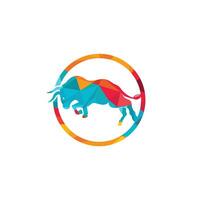 création de logo vectoriel taureau. modèle de conception de logo vectoriel animal simple.