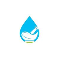création de logo vectoriel de pharmacie de goutte d'eau.