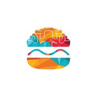 modèle de conception de logo vectoriel de cerveau de hamburger. création de logo de café de restauration rapide.