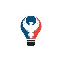 création de logo d'ampoule phoenix. conception de concept d'idée créative. vecteur