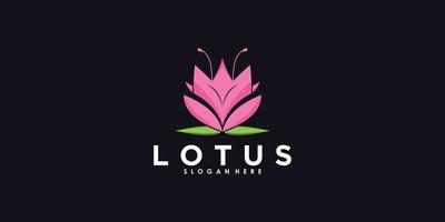 création de logo de lotus avec vecteur premium de concept créatif