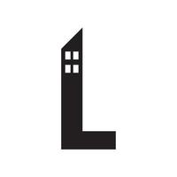 bâtiment l icône logo design vecteur isolé sur fond blanc.