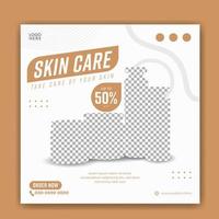 conception de bannière de publication de médias sociaux de produit de soins de la peau vecteur