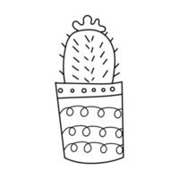 cactus en pot avec motif de lignes ondulées. image vectorielle isolée pour la conception de sites Web ou l'impression vecteur