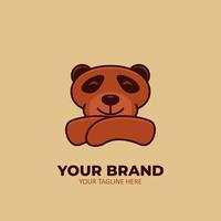 icône de logo d'ours confiant illustration de mascotte animale vecteur
