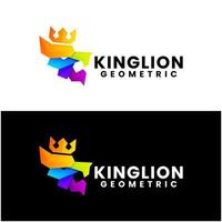 vecteur roi lion logo design dégradé coloré