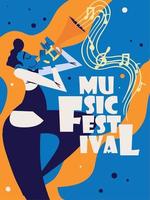 affiche du festival de musique vecteur