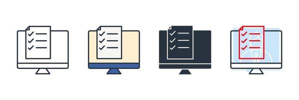 liste de contrôle fenêtre du navigateur icône logo illustration vectorielle. modèle de symbole de liste de contrôle d'ordinateur et de document pour la collection de conception graphique et web vecteur