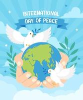 concept d'affiche de la journée internationale de la paix vecteur