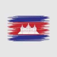 vecteur de brosse drapeau cambodge. vecteur de brosse de drapeau national