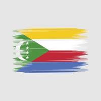 vecteur de brosse de drapeau des comores. vecteur de brosse de drapeau national