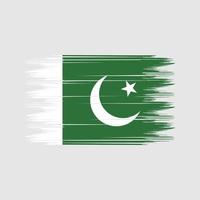 vecteur de brosse drapeau pakistan. vecteur de brosse de drapeau national