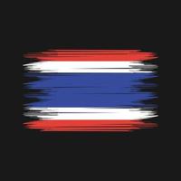 vecteur de brosse drapeau thaïlande. vecteur de brosse de drapeau national