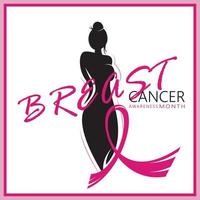 bannière de sensibilisation au cancer du sein. conception de fond d'affiche moderne simple mois de sensibilisation au cancer du sein. vecteur