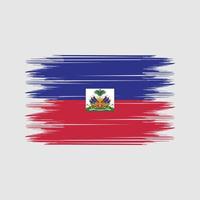 vecteur de brosse drapeau haïtien. vecteur de brosse de drapeau national