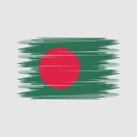 vecteur de brosse drapeau bangladesh. vecteur de brosse de drapeau national
