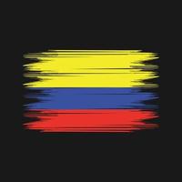 vecteur de brosse drapeau colombie. vecteur de brosse de drapeau national