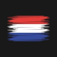 vecteur de brosse drapeau néerlandais. vecteur de brosse de drapeau national