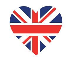 Royaume-uni britannique drapeau national europe emblème coeur icône illustration vectorielle élément de conception abstraite vecteur