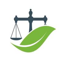 modèle de conception de logo de cabinet d'avocats nature. concept de logo écailles vertes. vecteur