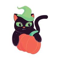 chat de dessin animé d'halloween vecteur
