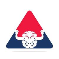 création de concept de logo de boxe cérébrale. conception de vecteur de logo de cerveau de puissance.