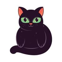 joli chat noir vecteur