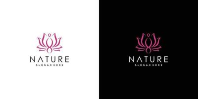 vecteur de modèle de conception de logo fleur nature