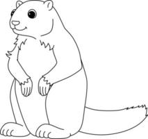 marmotte animal isolé coloriage pour les enfants vecteur