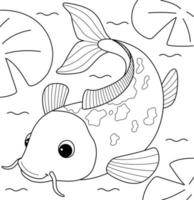 coloriage d'animaux koi pour les enfants vecteur