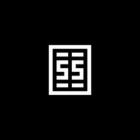 logo initial ss avec style de forme carrée rectangulaire vecteur