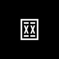 xx logo initial avec style de forme rectangulaire carrée vecteur