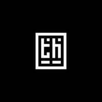 e logo initial avec un style de forme rectangulaire carrée vecteur