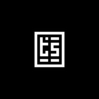 logo initial ts avec style de forme carrée rectangulaire vecteur