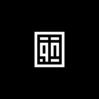 logo initial qn avec style de forme carrée rectangulaire vecteur