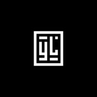 logo initial yl avec style de forme carrée rectangulaire vecteur