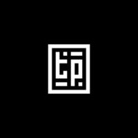 logo initial tp avec style de forme carrée rectangulaire vecteur