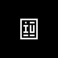 logo initial ui avec style de forme carrée rectangulaire vecteur