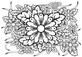 illustration d'élément de fleur de doodle. isolé sur fond blanc. éléments de conception de bandes dessinées et d'affiches. vecteur eps 10