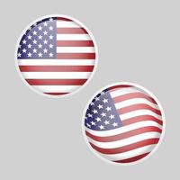 verre rond brillant usa amérique drapeau ensemble vecteur