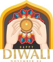 conception d'affiche de joyeux jour de diwali vecteur