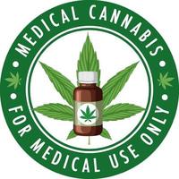 logo d'insigne de cannabis médical vecteur