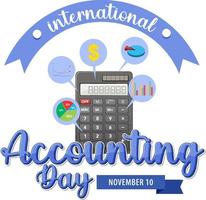 création du logo de la journée internationale de la comptabilité vecteur