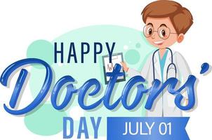 médecin le jour du médecin en juillet logo vecteur