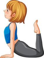 une fille faisant du yoga personnage de dessin animé vecteur